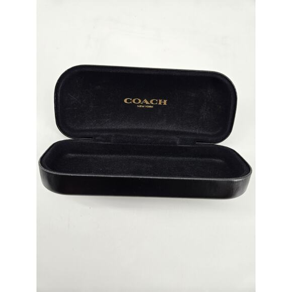 Coach Glasses Case New York Black Leather Hard Clamshell 6" - Picture 9 of 15